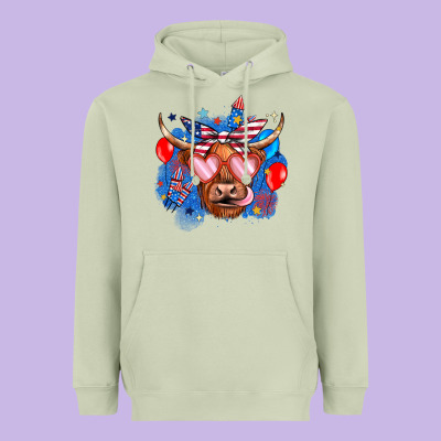 Western America Cow Heavyweight Hoodie Designed By Jahusdesignshop