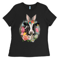 Happy Easter Cow Easter Day Ladies Tee | Teevron