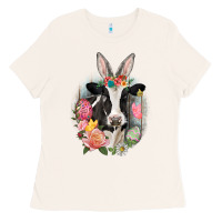 Bone Happy Easter Cow Easter Day Ladies Tee - CowGirlArtShop