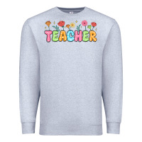 Heather Grey custom teacher flowers Premium Sweatshirt - JahusDesignShop
