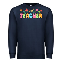 Navy custom teacher flowers Premium Sweatshirt - JahusDesignShop