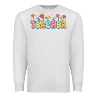 Oatmeal Heather custom teacher flowers Premium Sweatshirt - JahusDesignShop