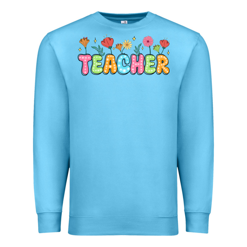 Custom Teacher Flowers Premium Sweatshirt by JahusDesignShop | Teevron