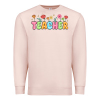 Pale Pink custom teacher flowers Premium Sweatshirt - JahusDesignShop
