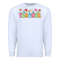 White custom teacher flowers Premium Sweatshirt - JahusDesignShop