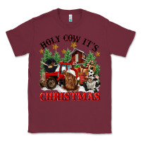 Burgundy holy cow its christmas Classic Tee - CowGirlArtShop