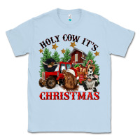 Dusty Blue holy cow its christmas Classic Tee - CowGirlArtShop