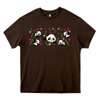 Chocolate Brown cute panda Heavy Core Tee - TumblerDesignByShophia