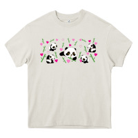 Cream cute panda Heavy Core Tee - TumblerDesignByShophia