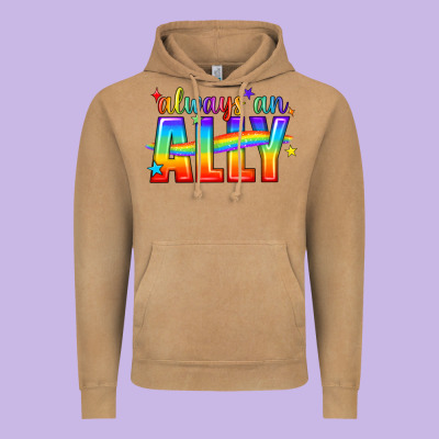 Always An Ally Pride Lgbtq Vintage Hoodie Designed By Bundleandbundleshop