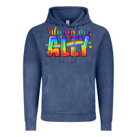 Vintage Denim Always An Ally Pride LGBTQ Vintage Hoodie - BundleAndBundleShop