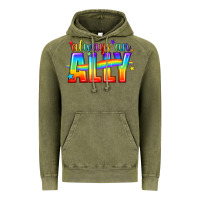 Vintage Olive Always An Ally Pride LGBTQ Vintage Hoodie - BundleAndBundleShop