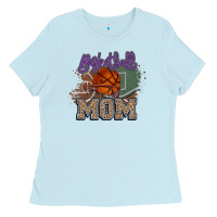 Baby Blue Basketball Mom Ladies Tee - HowdyJamesFarm