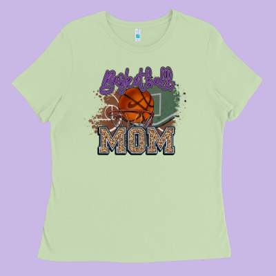 Basketball Mom Ladies Tee Designed By Howdyjamesfarm