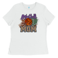 White Basketball Mom Ladies Tee - HowdyJamesFarm