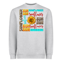 Heather Grey sunflower sunshine Heavyweight Sweatshirt - AdoDesignShop