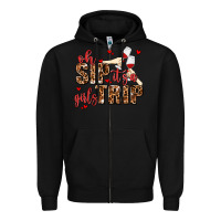 Black oh sip its a girls trip Zipper Hoodie - AdoDesignShop