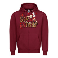 Burgundy oh sip its a girls trip Zipper Hoodie - AdoDesignShop