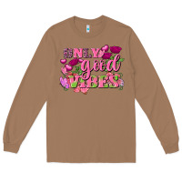 Toasted Coconut Valentine's Day Only Good Vibes Long Sleeve Tee - FaDigitalArtStudio