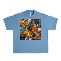 Pebble Blue baby hampshire pig sunflowers seamless pattern Urban Heavy Tee - FaDigitalArtStudio