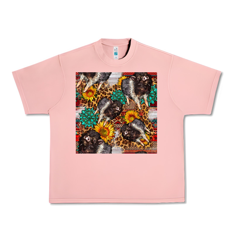 Baby Hampshire Pig Sunflowers Seamless Pattern Urban Heavy Tee by FaDigitalArtStudio | Teevron