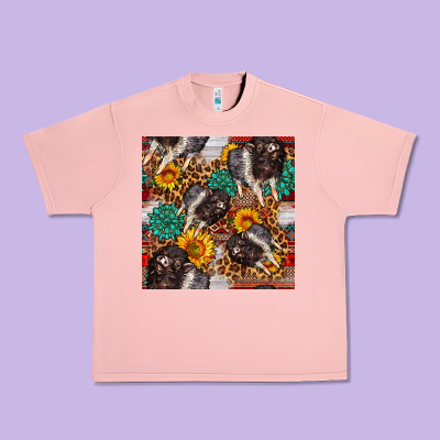 Baby Hampshire Pig Sunflowers Seamless Pattern Urban Heavy Tee Designed By Fadigitalartstudio