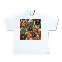 White baby hampshire pig sunflowers seamless pattern Urban Heavy Tee - FaDigitalArtStudio
