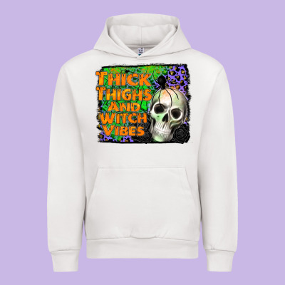 Thick Thighs And Witch Vibes Urban Hoodie Designed By Jahusdesignshop