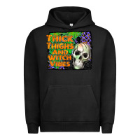 Pigment Black thick thighs and witch vibes Urban Hoodie - JahusDesignShop
