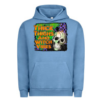 Pigment Pebble Blue thick thighs and witch vibes Urban Hoodie - JahusDesignShop