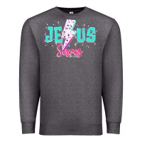 Charcoal Heather jesus saves Premium Sweatshirt - JahusDesignShop