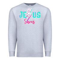 Heather Grey jesus saves Premium Sweatshirt - JahusDesignShop