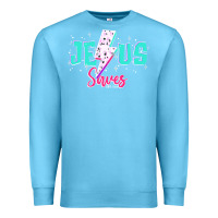 Ocean Blue jesus saves Premium Sweatshirt - JahusDesignShop