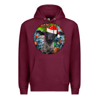 Burgundy christmas suffolk baby sheep ornament Premium Hoodie - LillyAllenDesigns