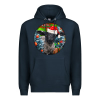 Navy christmas suffolk baby sheep ornament Premium Hoodie - LillyAllenDesigns