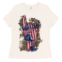 Bone Freedom rock hand 4th of july Ladies Tee - CowGirlArtShop