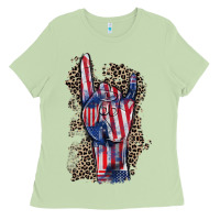 Matcha Freedom rock hand 4th of july Ladies Tee - CowGirlArtShop