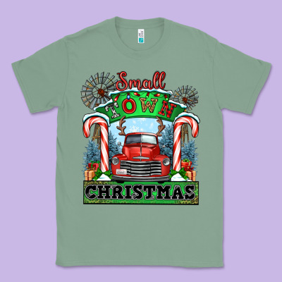 Small Town Christmas Classic Tee Designed By Cowgirlartshop