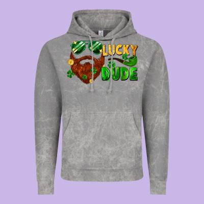 Lucky Dude Saint Patrick's Bearded Man Vintage Hoodie Designed By Fadigitalartstudio