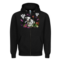 Black halloween cow and ghosts Zipper Hoodie - AdoDesignShop