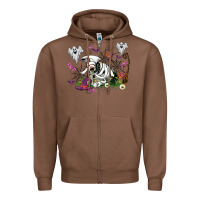Chestnut halloween cow and ghosts Zipper Hoodie - AdoDesignShop