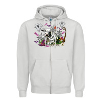 Dove Grey halloween cow and ghosts Zipper Hoodie - AdoDesignShop