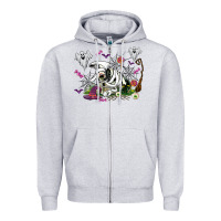Heather Grey halloween cow and ghosts Zipper Hoodie - AdoDesignShop