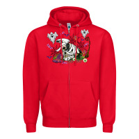 Red halloween cow and ghosts Zipper Hoodie - AdoDesignShop