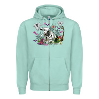 Seafoam halloween cow and ghosts Zipper Hoodie - AdoDesignShop
