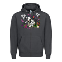 Smoke halloween cow and ghosts Zipper Hoodie - AdoDesignShop