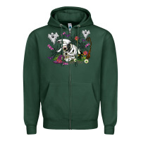 Sports Green halloween cow and ghosts Zipper Hoodie - AdoDesignShop