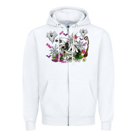 White halloween cow and ghosts Zipper Hoodie - AdoDesignShop