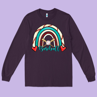 Baseball Rainbow Long Sleeve Tee Designed By Ranaportraitstore