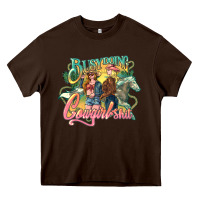 Chocolate Brown Busy doing Cowgirl shit Heavy Core Tee - HowdyJamesFarm